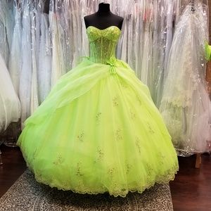 neon green wedding dress